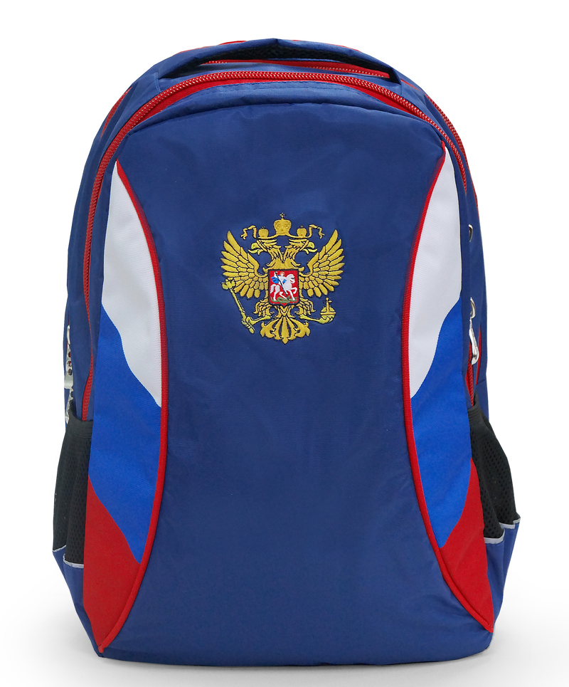 Рюкзак спортивный с вышивкой герб, Россия, 45 см