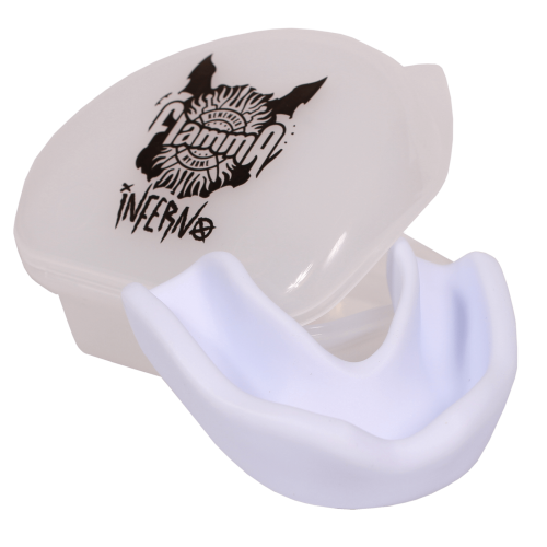 Защита рта (капа) FLAMMA - Inferno с футляром 16+, белый