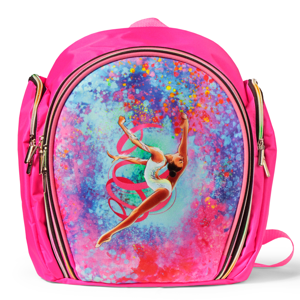 Рюкзак для гимнастики (розовый неон/голубой), 35 см