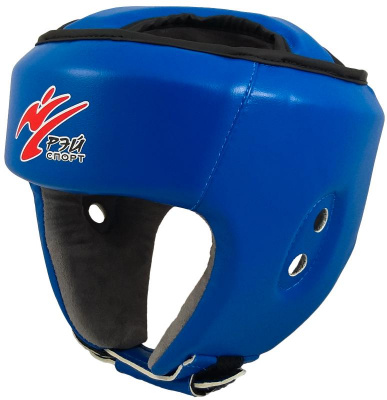 Шлем открытый для единоборств с закрытым верхом БОЕЦ-3, синий