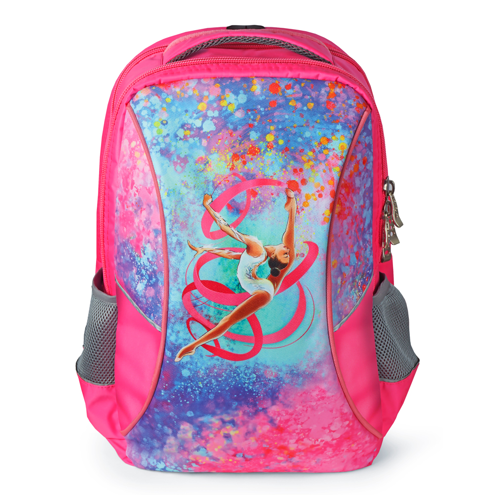 Рюкзак для гимнастики (розовый неон/голубой), 45 см