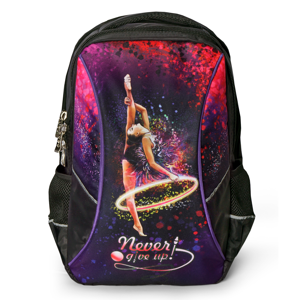 Рюкзак для гимнастики (черный/фиолетовый), 45 см