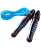 Скакалка ПВХ, со счетчиком, синяя/черная, 3 м STARFIT