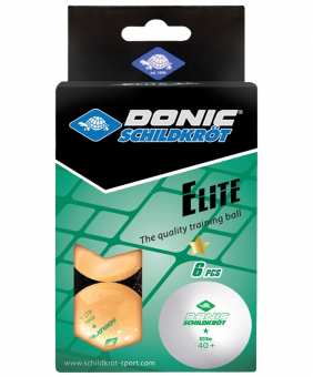 Мяч для настольного тенниса 1* Elite, 6 шт., оранжевый, Donic